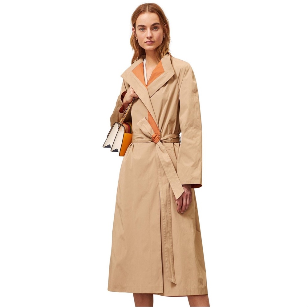 Tory Burch Reversible Trench Coat in Beige and Rust Size 4 NWT